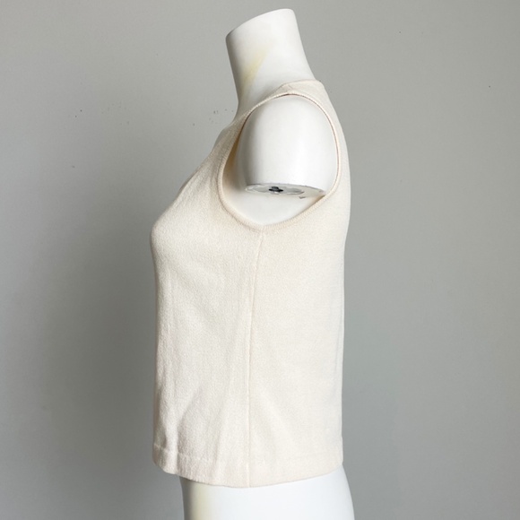 St John Knit Tank Top Shell Sleeveless Vanilla Off White Knit Size S - Picture 6 of 7